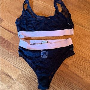 Gucci  Black and Pink Lace 2 piece